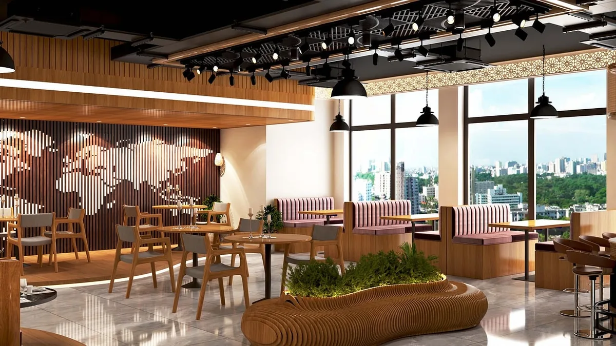 Modern restaurant interior with contemporary design